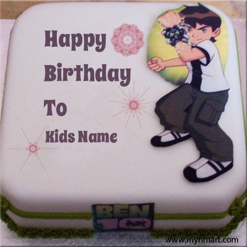 Kids Name On Cartoon Birthday Cake