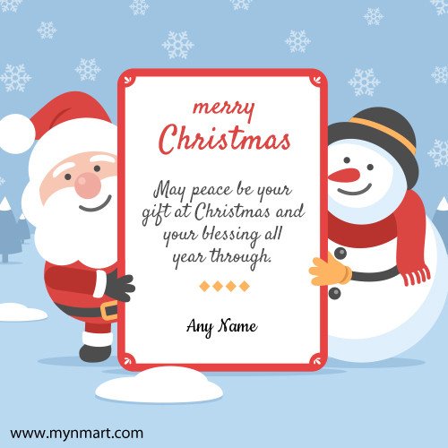 Merry Christmas Greeting With Good Quotes and Your Name